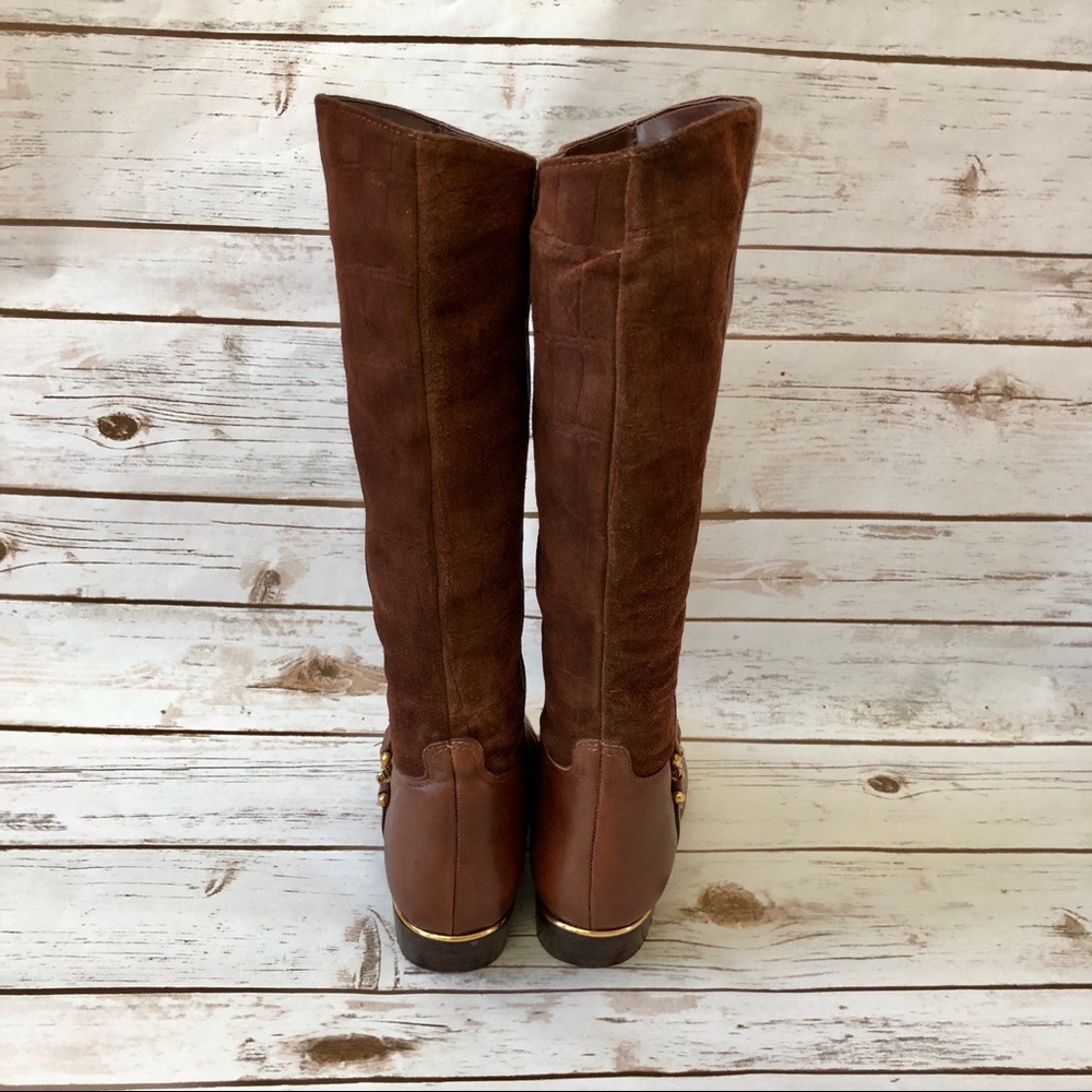 PAZZO riding boots chestnut brown suede leather womens 6 - Picture 5 of 8